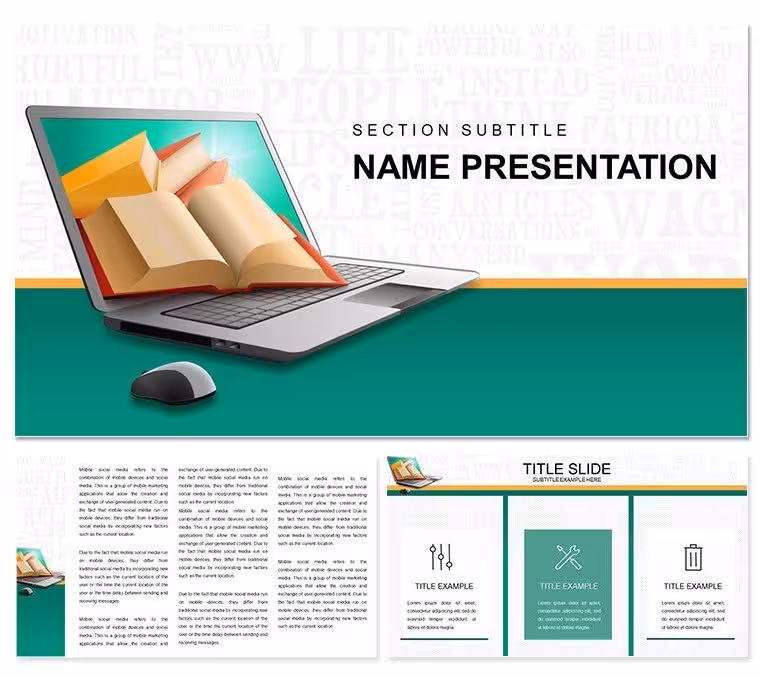 Online Learning Books Keynote Template: Pages That Turn Themselves