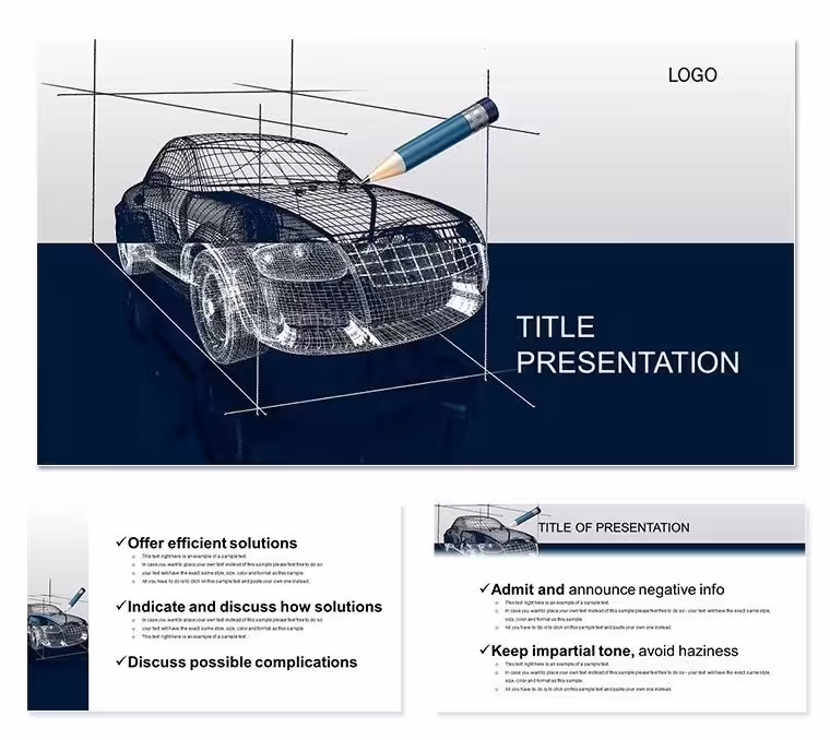 Car 3D Modeling Keynote Template: Model Mastery
