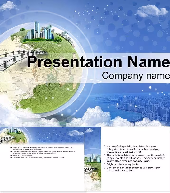 Road Business Earth PowerPoint Template
