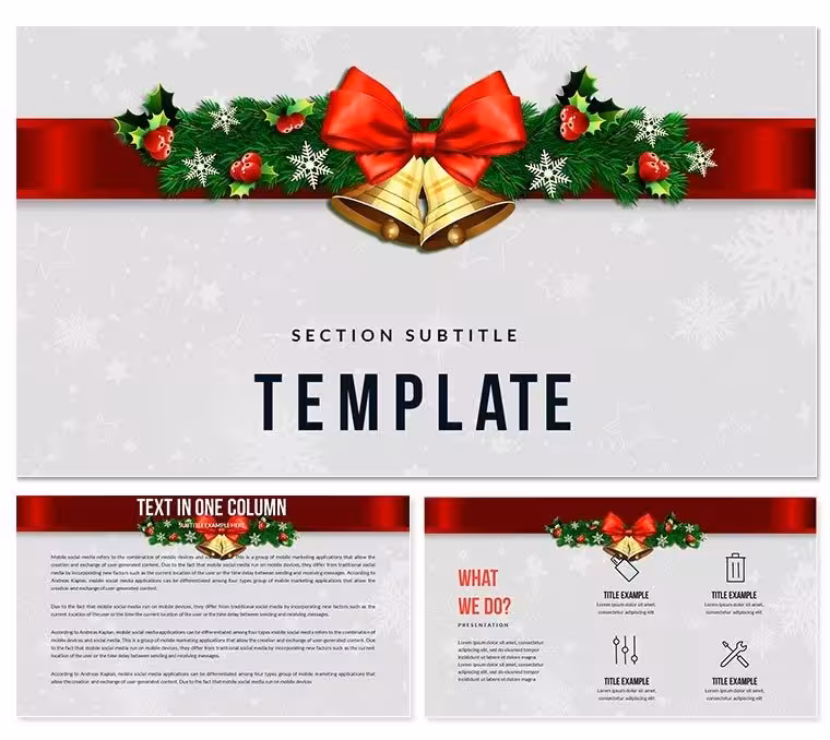 Christmas bells, Gold-plated Keynote templates