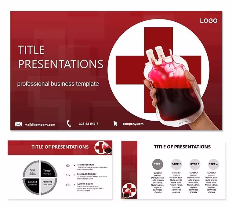 Red Cross Blood Transfusion PowerPoint Template: Champion Lifesaving Narratives