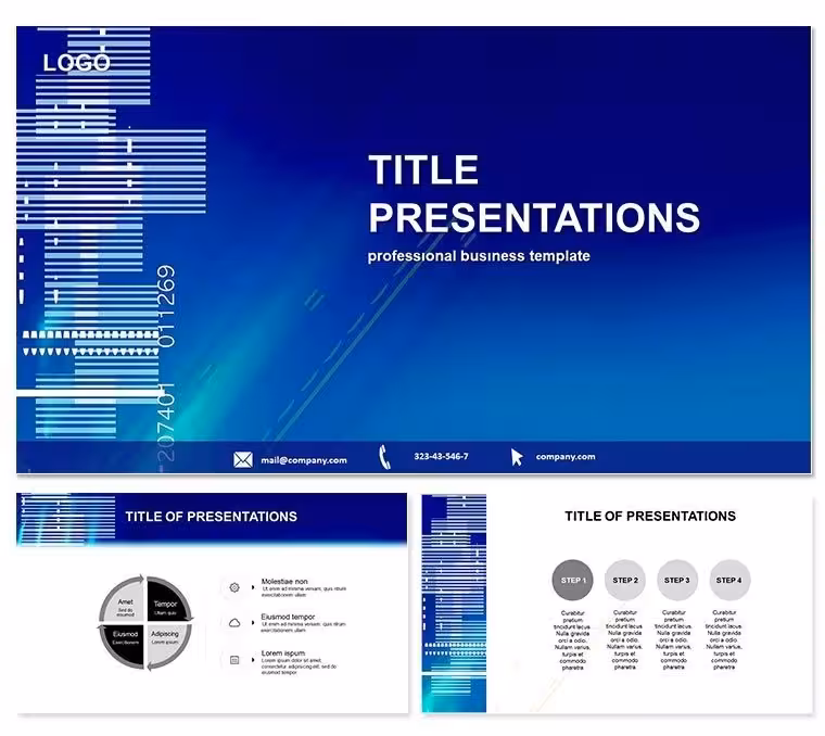 Barcode Abstract PowerPoint Template Design