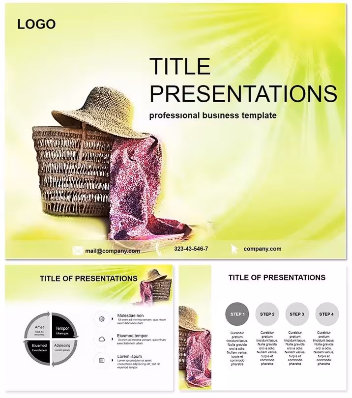 Beach Bag PowerPoint Template for Summer Pitches
