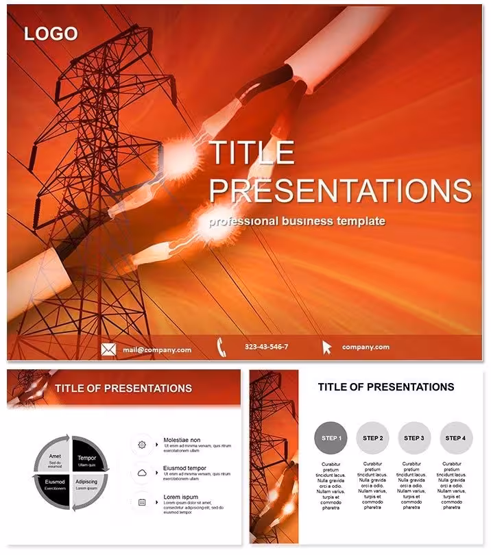 Electricity Cable PowerPoint Template