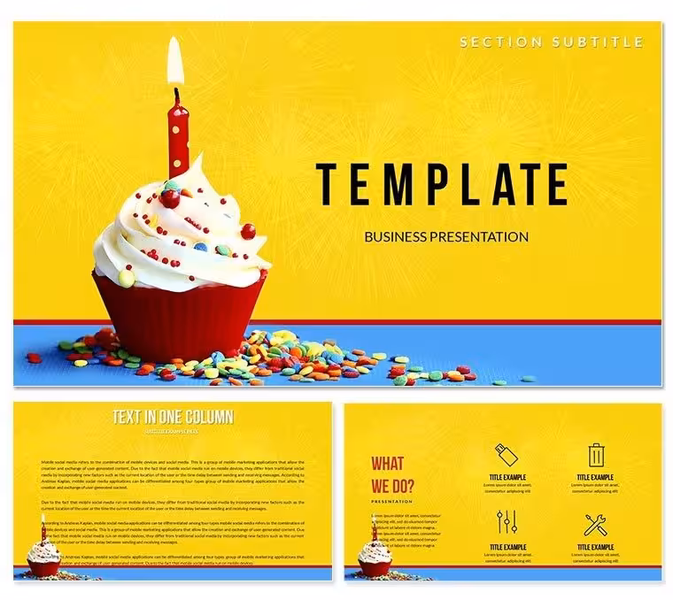 Cupcakes for Birthday Keynote templates