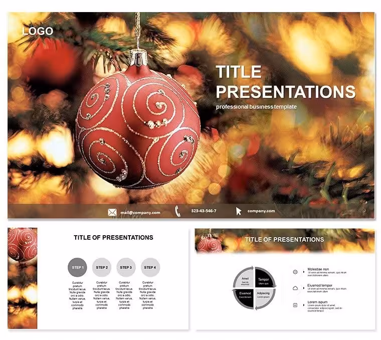 Christmas Ball Tree Keynote Template: Sparkle Your Season