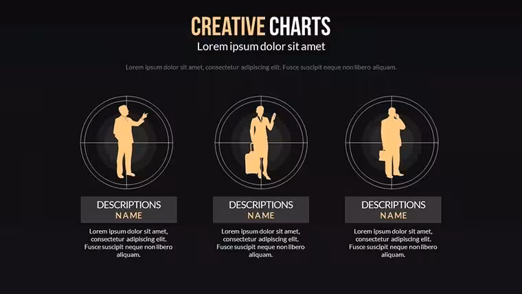 Creative Dark Color Keynote Charts: Shadows of Insightful Design