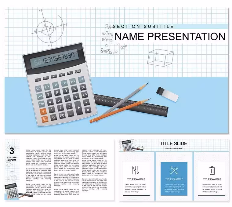 Background Math Problem Solver Keynote Template - Download Design