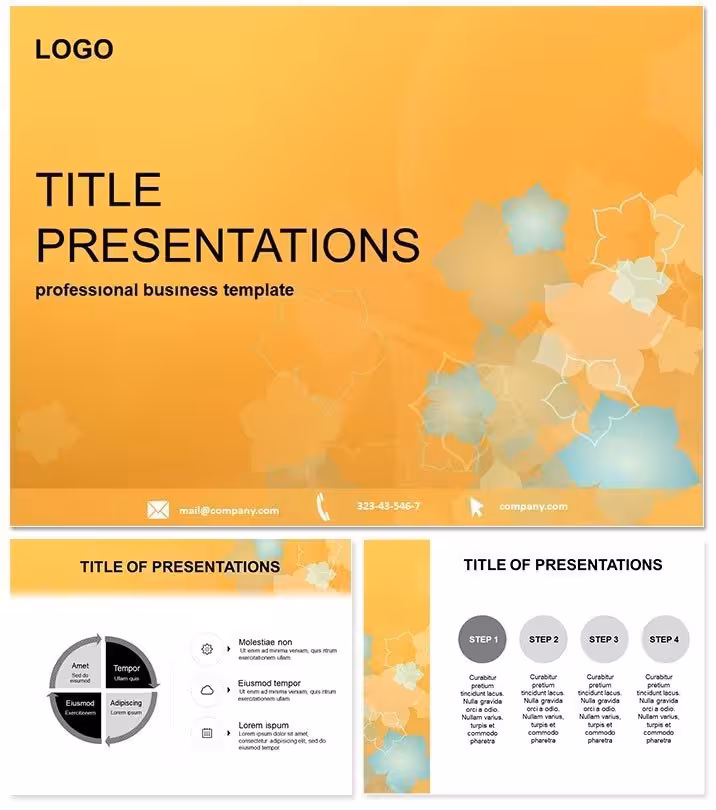 Vibrant Orange Flowers PowerPoint Template