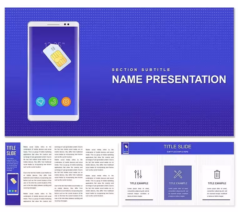 Sim Card Smartphone Keynote Template: Innovative Themes for IT and Telecom Narratives