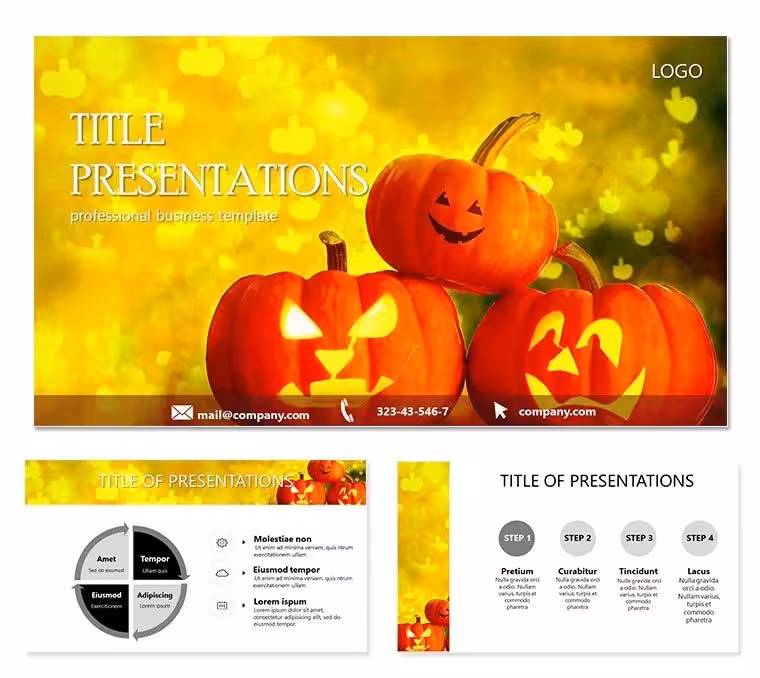 Pumpkins, Fall, Halloween PowerPoint Template