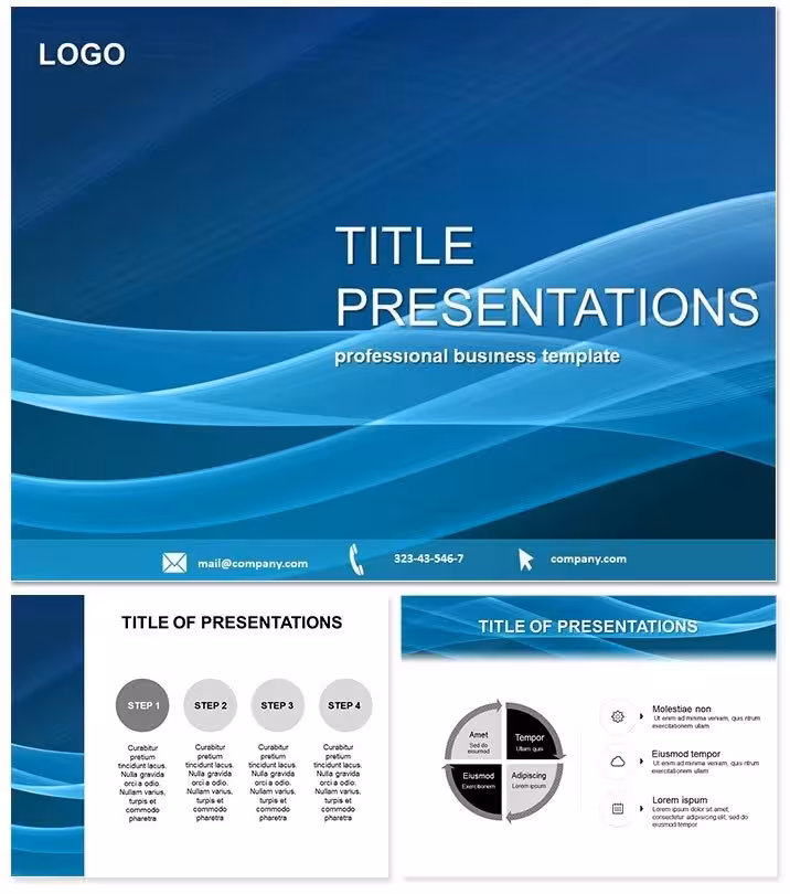 Fluid Blue Waves Keynote Theme