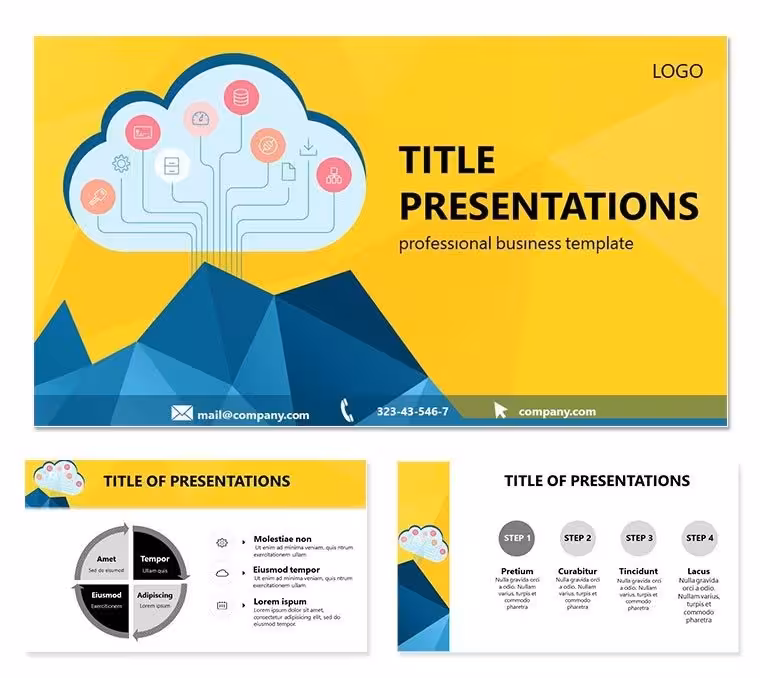 Cloud Internet PowerPoint Template: Bridging Digital Horizons