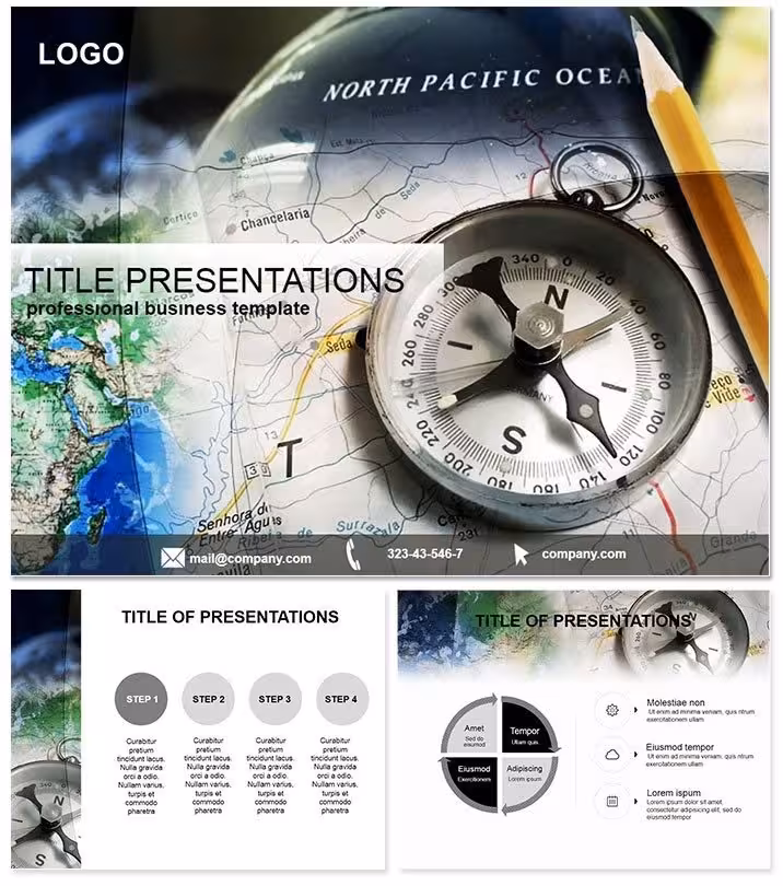 Tourist Map & Compass Keynote Template