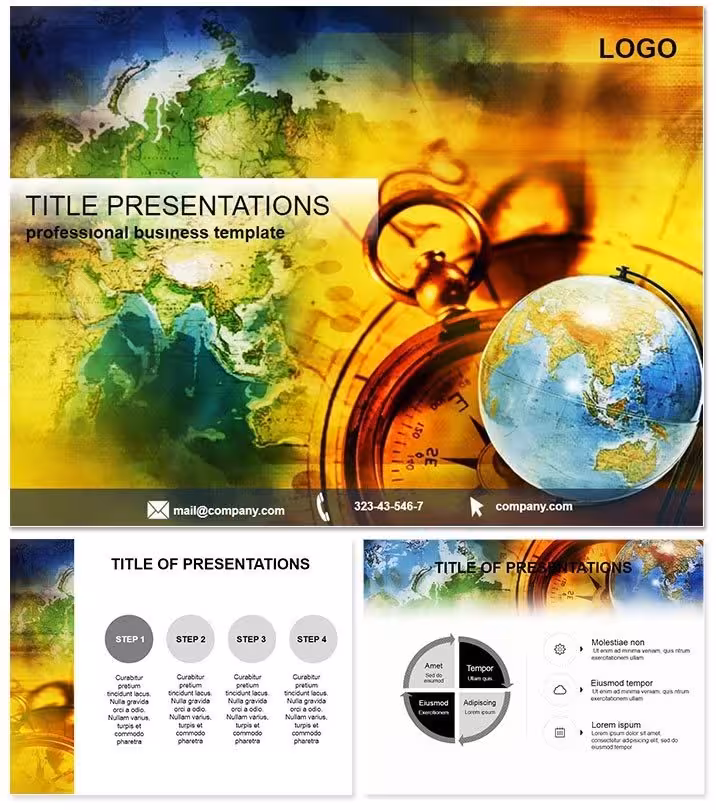 World Travel Map Keynote Template: Chart Global Adventures