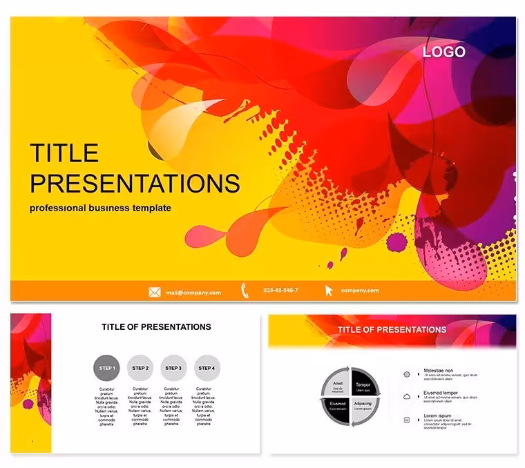 Fun Paint Spots Background Keynote Theme