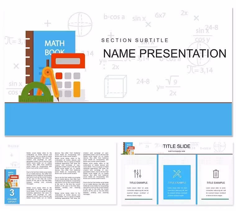 Math Book Keynote Template with Diagrams and Charts