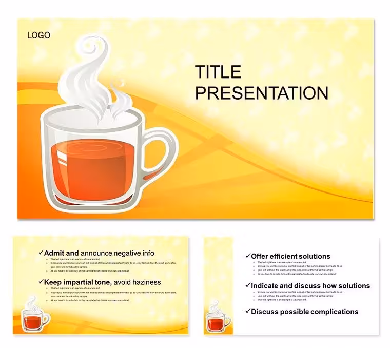 Cozy Cup of Tea PowerPoint Template for Pitches