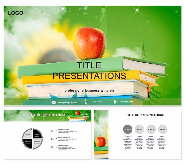 Books PowerPoint Template for Educators and Stores