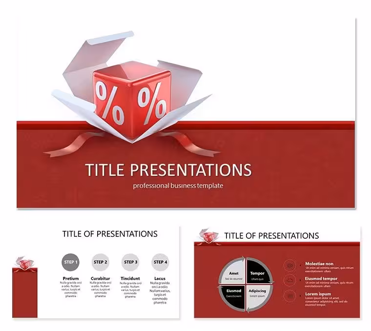 Box With Percentage Discounts Keynote templates