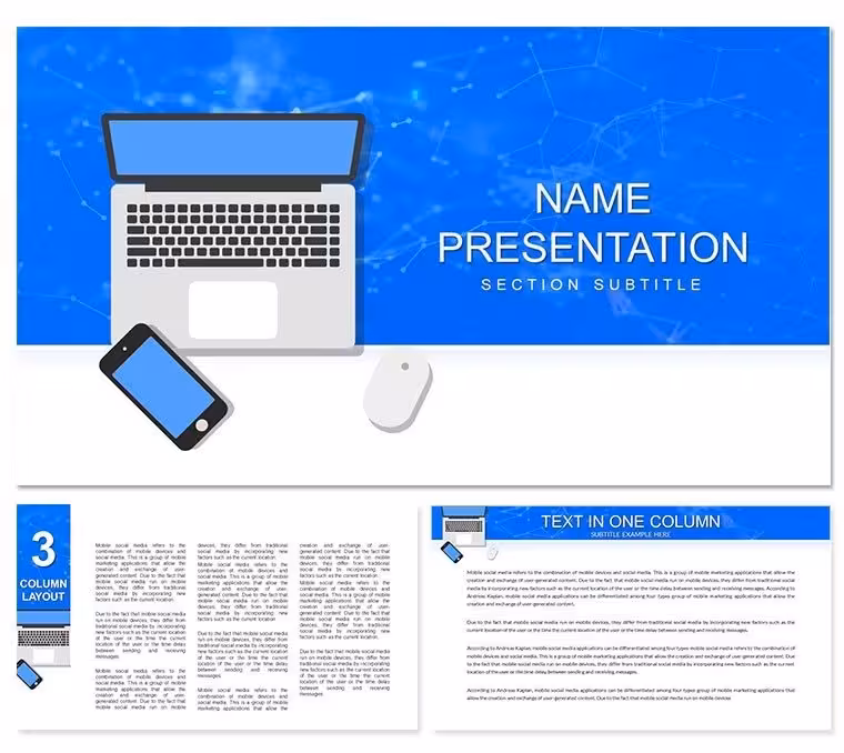 Computer-Themed Keynote Template for Tech and Mobile Presentations