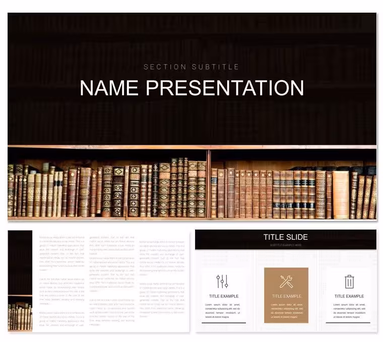 Books Library Keynote Template: Shelves of Storytelling Excellence