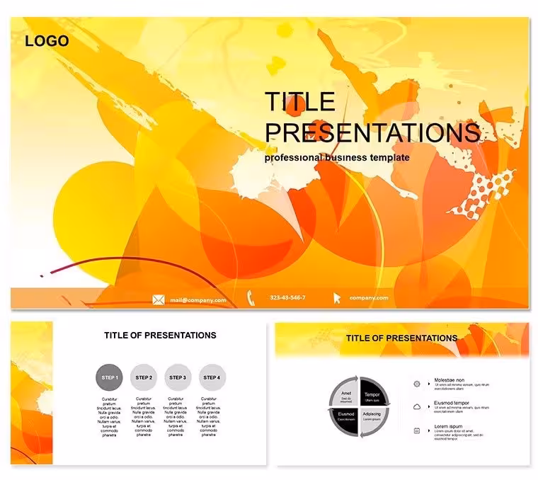 Zesty Orange Color Spots Keynote Template