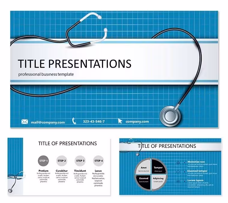 Medical Presentations with Stethoscope Keynote Presentation Template - Download