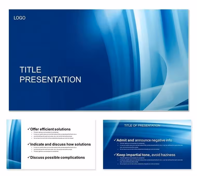 Abstract Light Rays Blue Keynote Template: Ignite Engagement