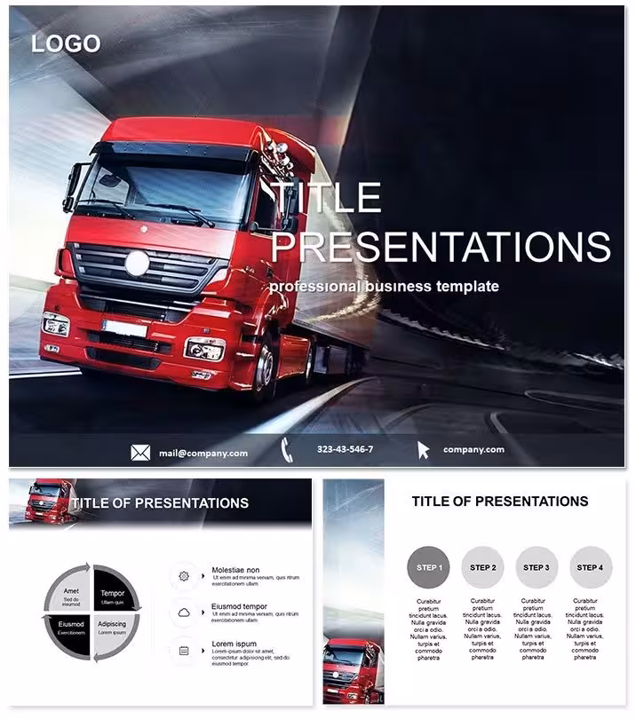 Truck with Goods PowerPoint Template for Logistics
