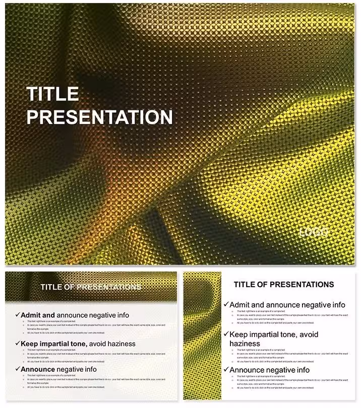 Green Metallic Cloth PowerPoint Template