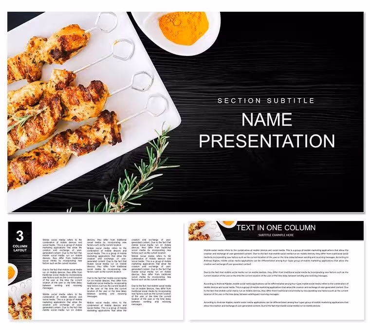 Chef Resume Chicken Kebab Template for Keynote Presentations