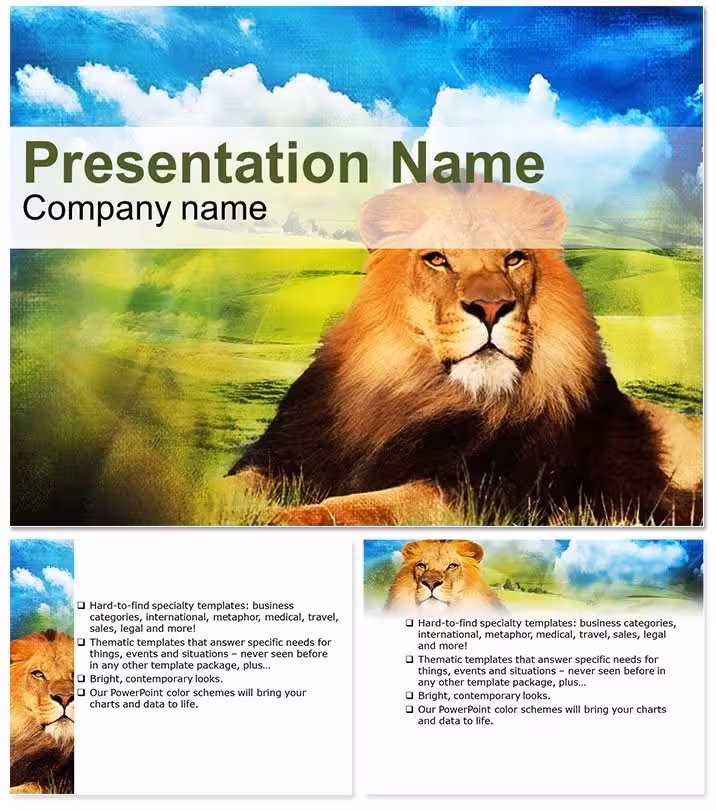 Lion Keynote Template: Roar Through Savanna Stories