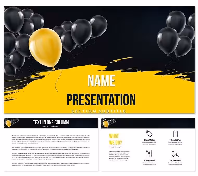 Black Friday Balloons Keynote Template - Presentation