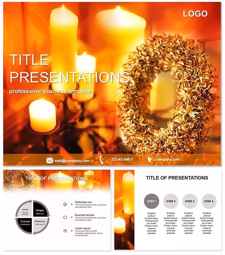 Encircling Elegance: Christmas Wreath PowerPoint Template