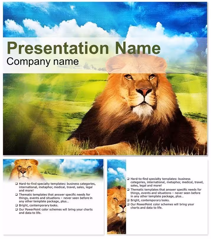 Lion Park PowerPoint Template Safari