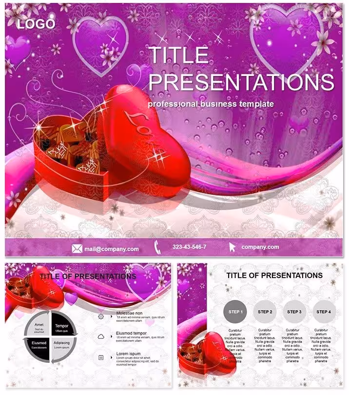 Red Heart Love PowerPoint Template