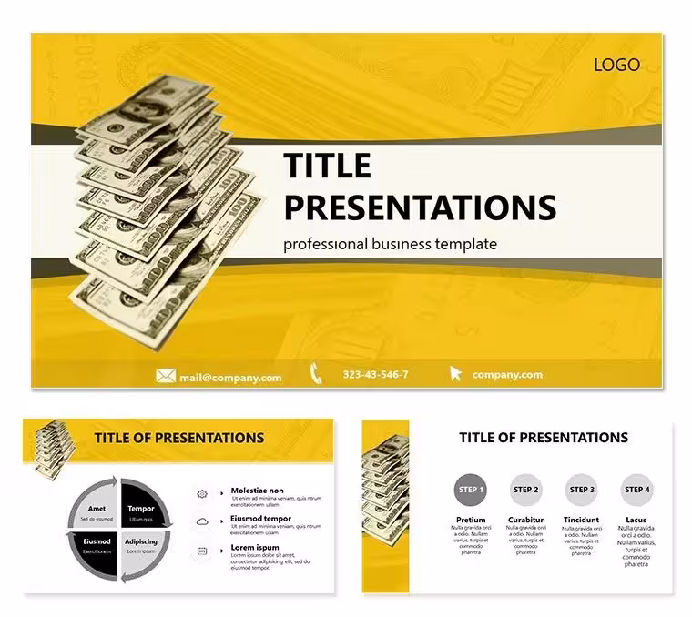 Dollars Sorting Finance PowerPoint Template