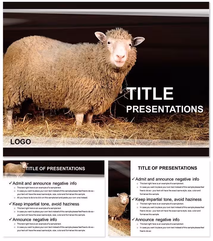 Sheep in Corral PowerPoint Template: Herd Health