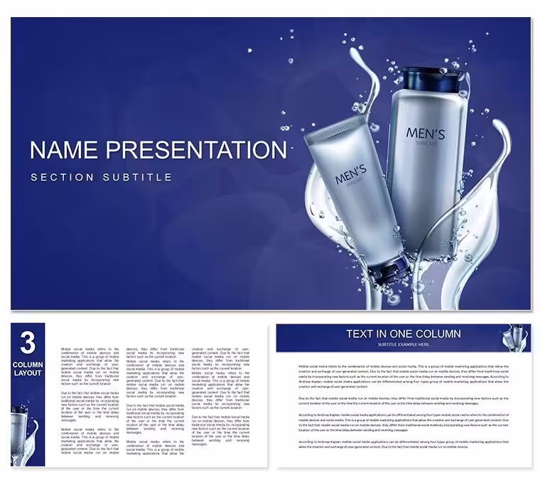 Cosmetics for Men Keynote template - themes