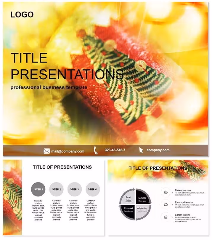 Free Christmas Ornaments Keynote Template: Festive Slide Sparkle