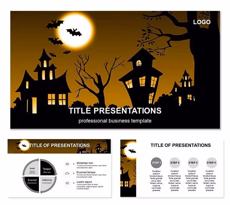 Halloween Dark City PowerPoint Template: Infuse Your Slides with Nocturnal Narrative