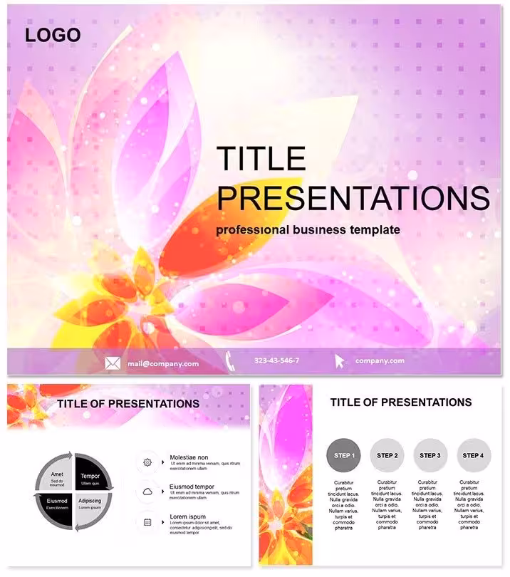 Charming Purple Flower PowerPoint Template
