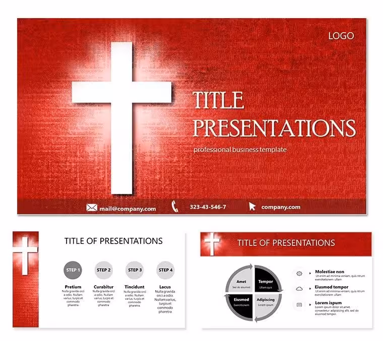 Cross on Red Background Keynote Presentation Template