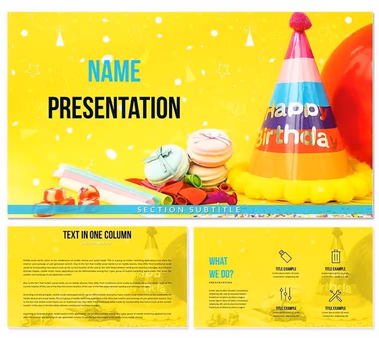 Birthday Keynote Template Happy Patty - Instant Download