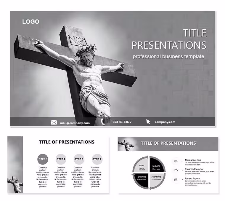 Salvation Cross Keynote Template: Illuminate Your Spiritual Message