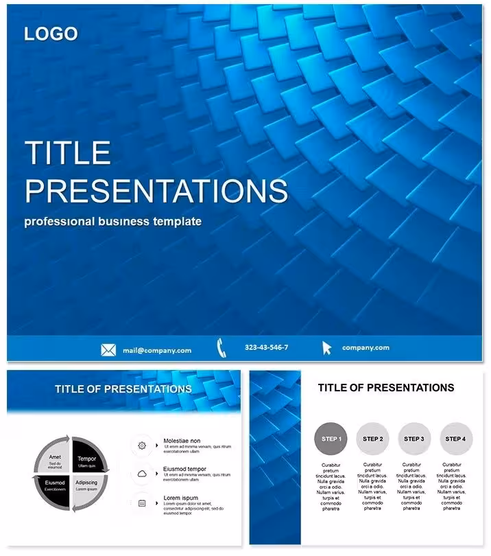 Abstract Blue Scales PowerPoint Template