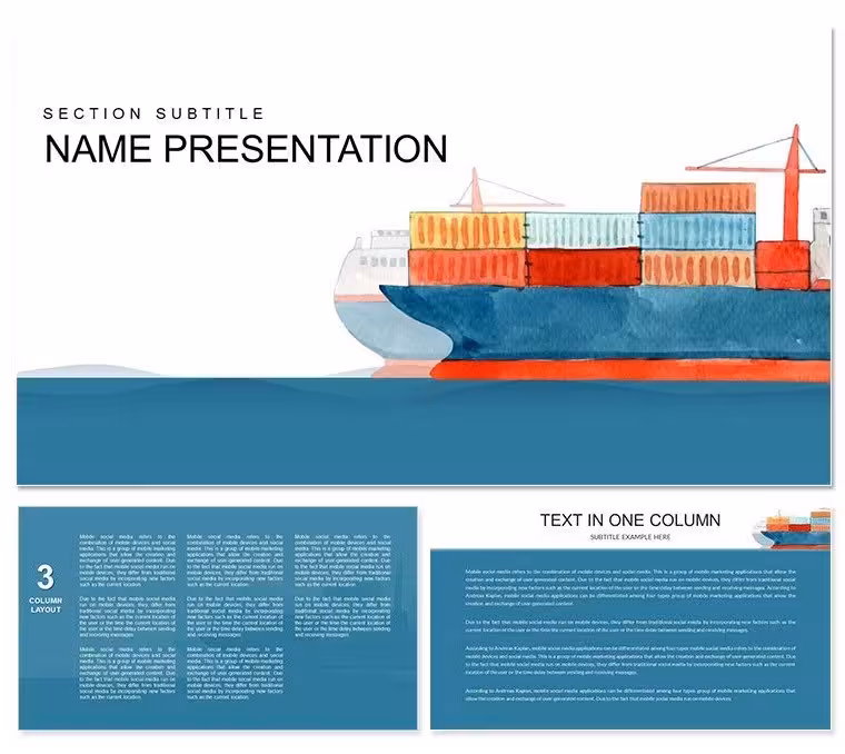 Container Shipping Companies Delivery Keynote template