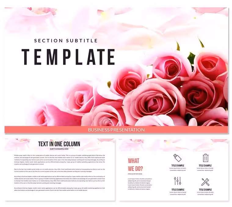 Delivery of Flowers Roses Keynote Templates
