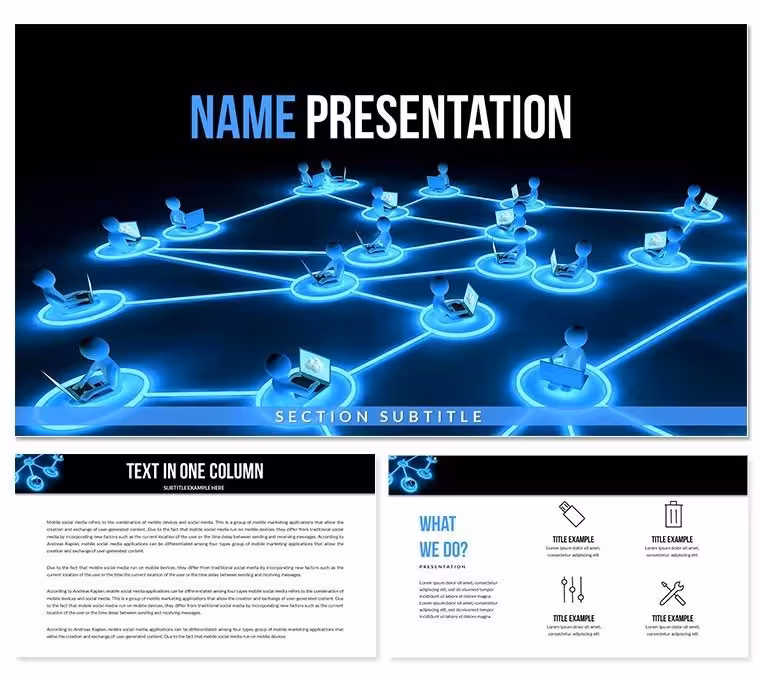 Internet Network Diagram Keynote Template - Editable KEY